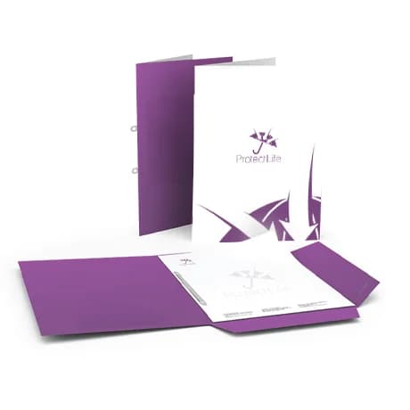 Presentatiemappen met snelhechtstrip en flappen