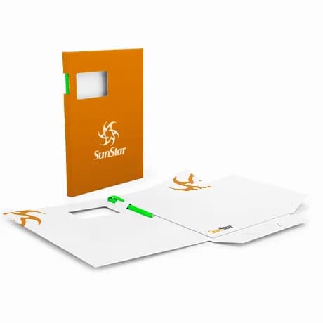 2-delige presentatiemap met flappen en pennenhouder