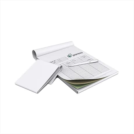 3-voudige doorschrijfsets met scheidingsblad, 
ideaal voor een overzichtelijke administratie.
