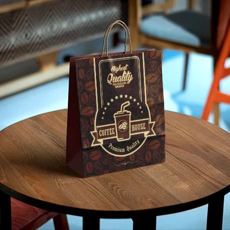 Papieren tassen basic met papieren hengsels volledig te bedrukken