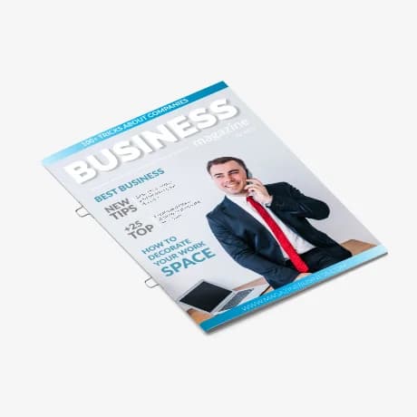 Geniete magazines met oognieten in de rug