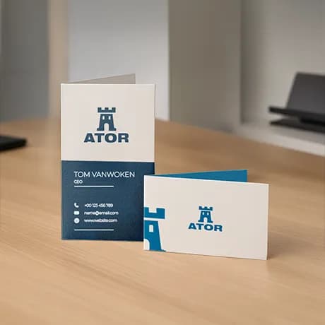 Gevouwen classic visitekaartjes