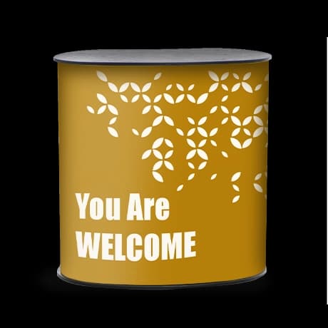 Beurstafels gebogen, systeem incl. bedrukking