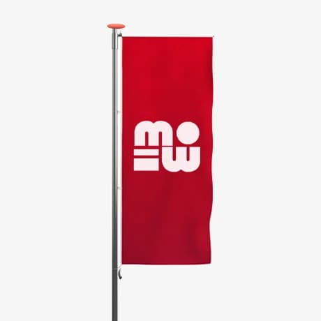 Gepersonaliseerde vlag op eigen formaat voor promotie