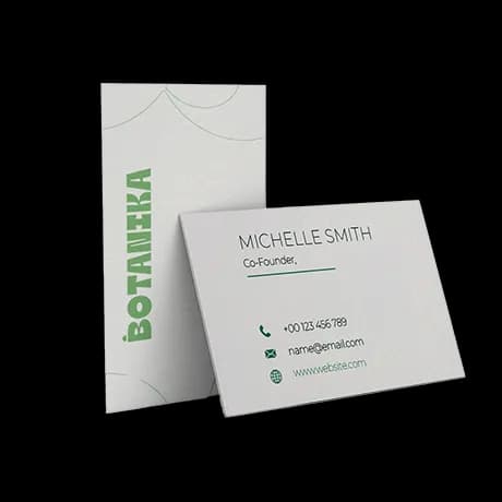 Visitekaartjes op milieuvriendelijk papier bedrukt