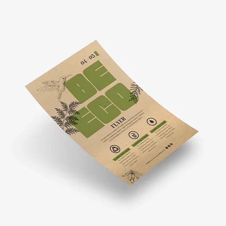 Flyers van milieuvriendelijk papier voor duurzame promotie