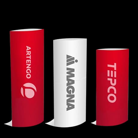 Reclamezuilen ellips van golfkarton