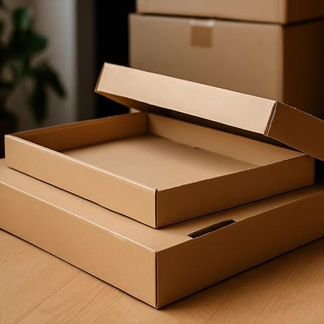 Platte kartonnen dozen met deksel