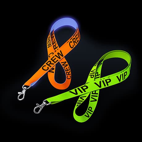 Fluo lanyards met standaardtekst