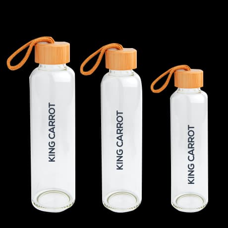 Glazen flessen met bamboe dop