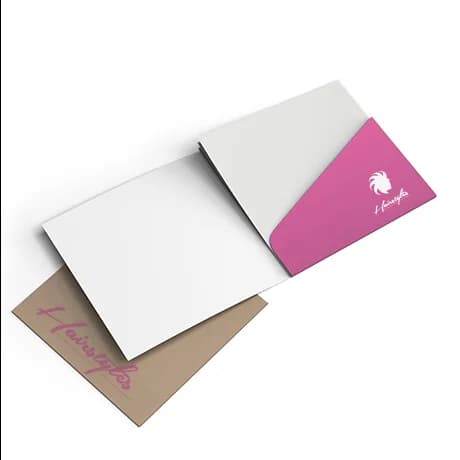 Presentatiemap met gelijmd insteekvak voor documentopslag