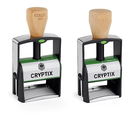 Stempels Green Line incl. tekstplaat en stempelkussen