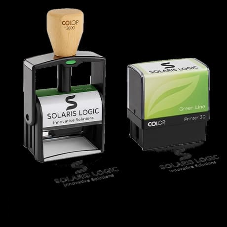 Stempels Green Line incl. tekstplaat en stempelkussen