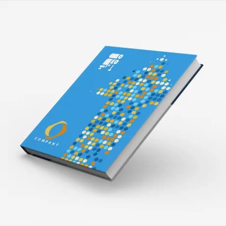 Gepersonaliseerd notitieboek met harde kaft en 
hoogwaardige offsetdruk, ideaal voor professioneel gebruik.