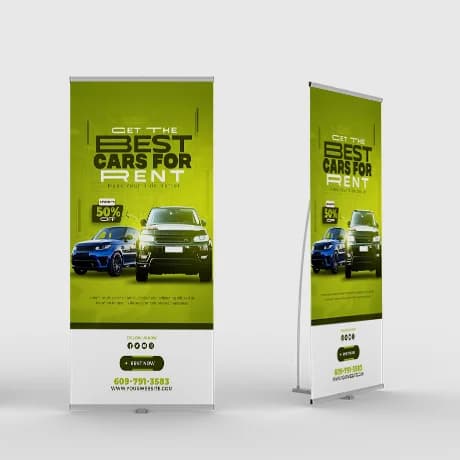 L-banner met strak design voor promotionele displays