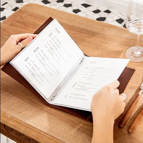 Menukaarten met harde kaft