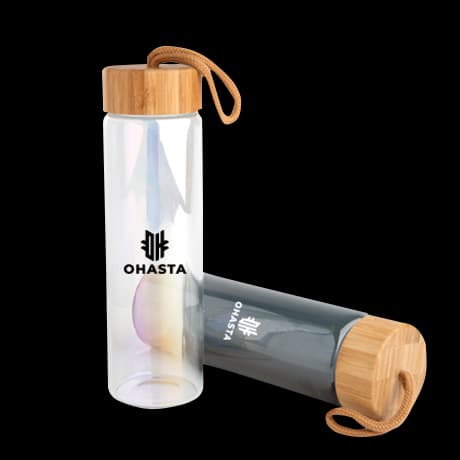 Glazen flessen metallic