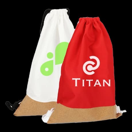 Rugzak van polyester met onderzijde van kurk