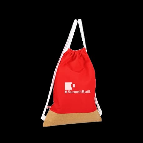 Rugzak van polyester met onderzijde van kurk