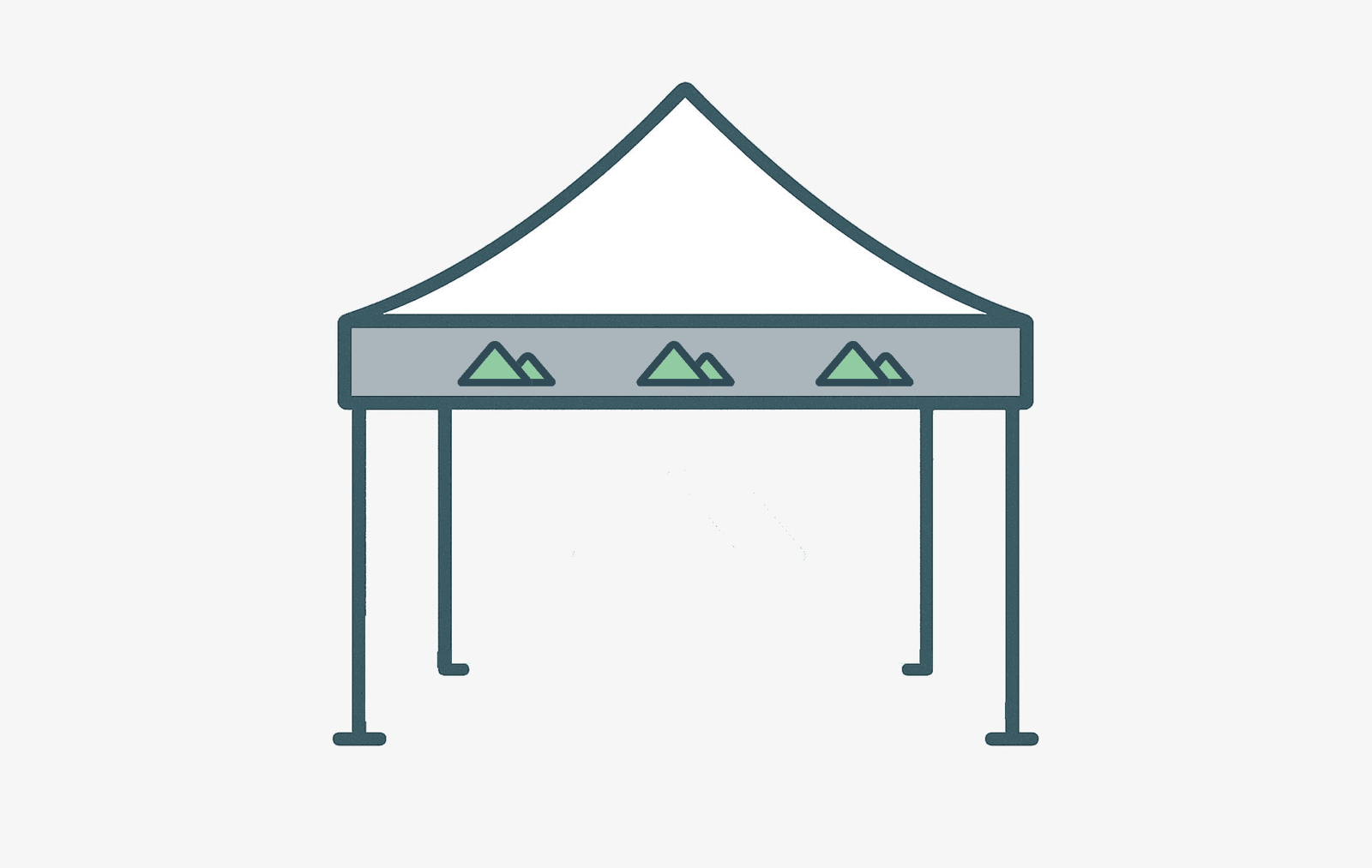 Partytent met geprinte dakrand banner