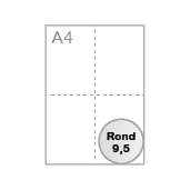 Rond, diameter 9,5 cm