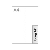 Lang A7-formaat (5,2 x 14,8 cm)