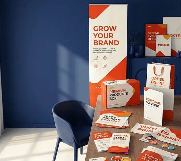 Meer dan een miljoen bedrukte referenties. Flyers, affiches, goodies en nog veel meer