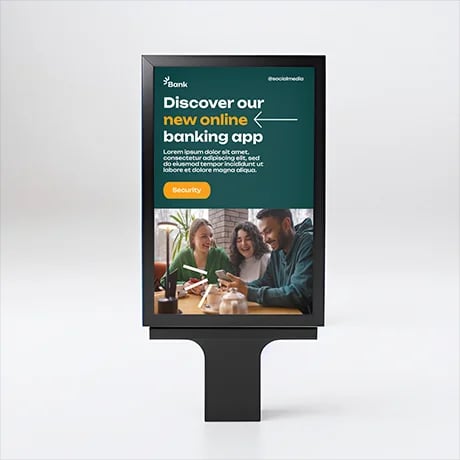 Gepersonaliseerde lichtbakposter voor reclame en signalisatie
