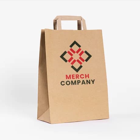 Papieren tas met platte hengsels voor winkels en promoties