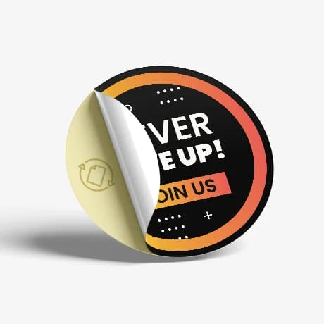 Herbruikbare sticker met professionele bedrukking